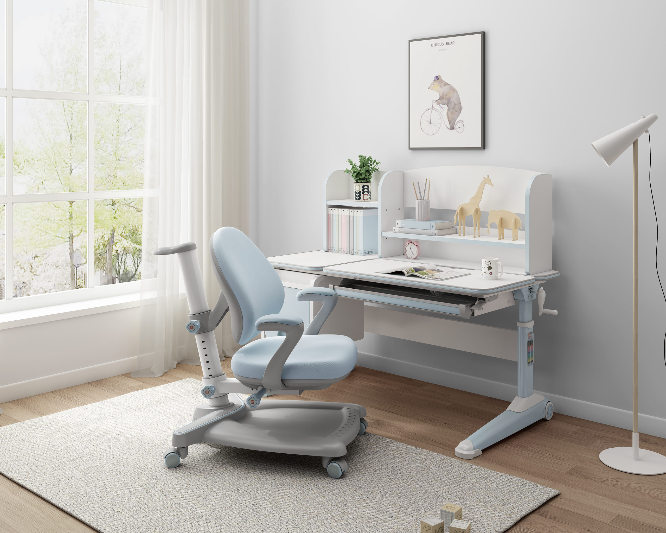height adjustable children's desk and chair set
